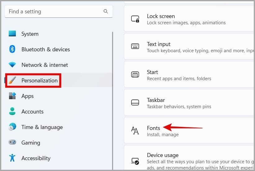 Fonts-on-Windows-11-821x550 أفضل 7 إصلاحات لعدم عمل الرسام أو الرسام ثلاثي الأبعاد على Windows 11