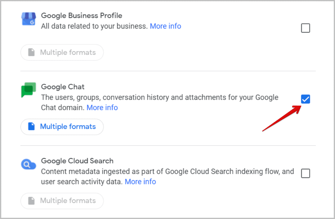 Google-Chat-app-in-Takeout كيفية تصدير الدردشة من Google Chat