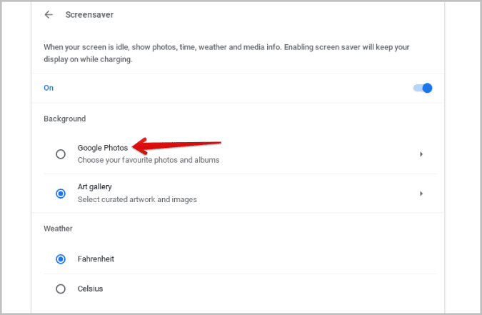 Google-Photos-screen-saver كيفية تعيين الخلفية وشاشة التوقف على Chromebook