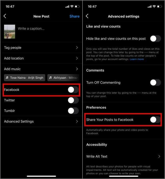 How-to-Stop-Instagram-From-Sharing-Posting-to-Facebook-7-682x738 3 طرق لمنع Instagram من النشر على Facebook