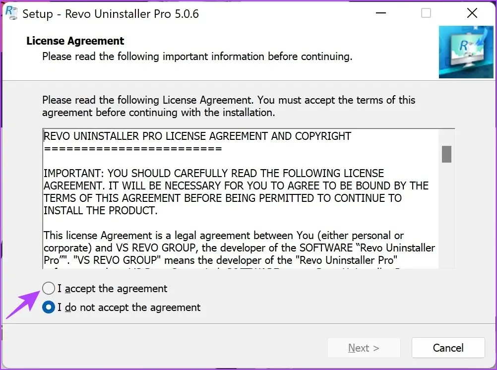 I-accept-the-agreement 3 طرق لإزالة الملفات المتبقية بعد إلغاء تثبيت البرنامج على Windows