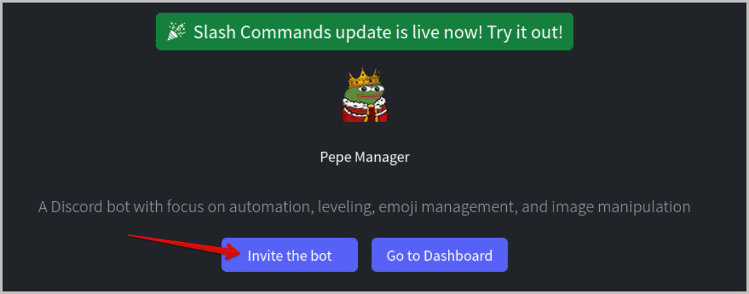 Invite-the-Pepe-Manager-Bot بديل مجاني لبوت Discord لمستويات MEE6