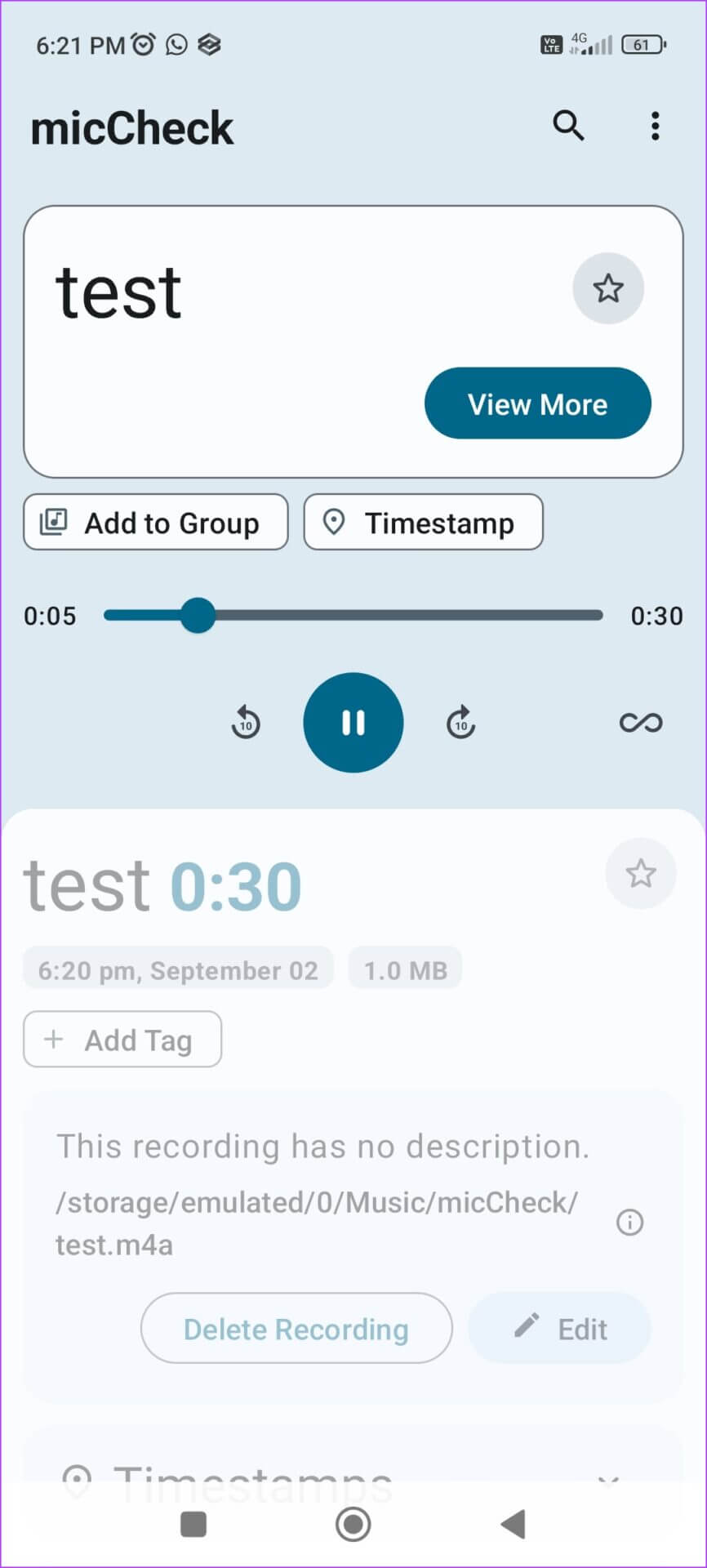 MicCheck-Play-Recording-866x1920 أفضل 7 تطبيقات أندرويد مجانية لشهر سبتمبر 2022