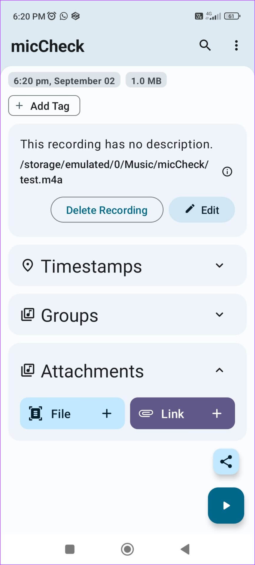 MicCheck-Recording-866x1920 أفضل 7 تطبيقات أندرويد مجانية لشهر سبتمبر 2022