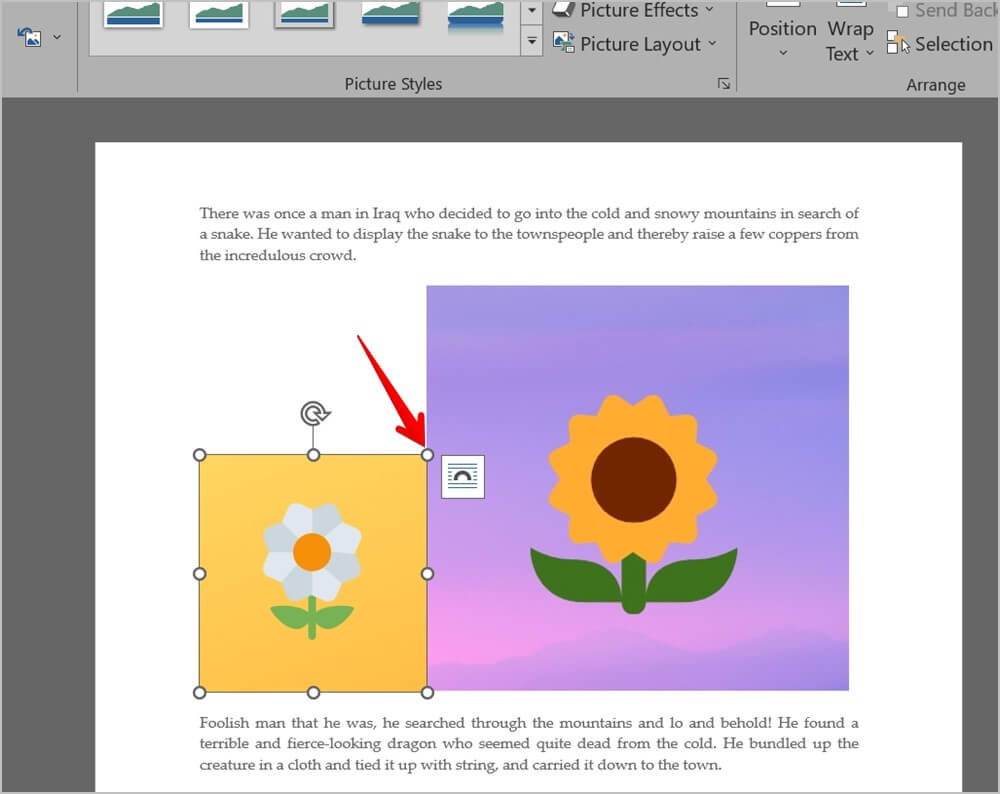 Microsoft-Word-Picture-Resize-1000x794 4 طرق لوضع صورتين جنبًا إلى جنب في Word