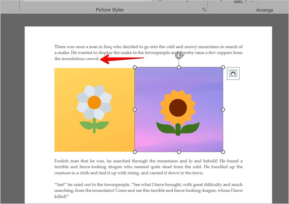 Microsoft-Word-Place-Cursor-1000x706 4 طرق لوضع صورتين جنبًا إلى جنب في Word