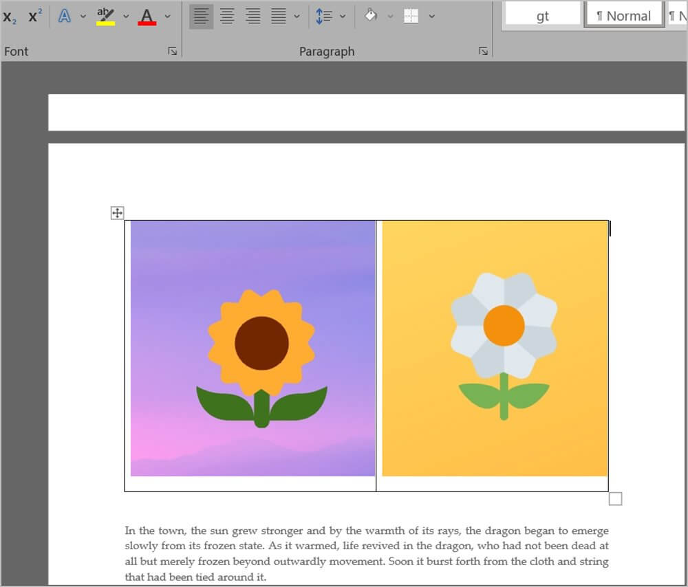 Microsoft-Word-Table-Images-Side-by-Side-1000x854 4 طرق لوضع صورتين جنبًا إلى جنب في Word