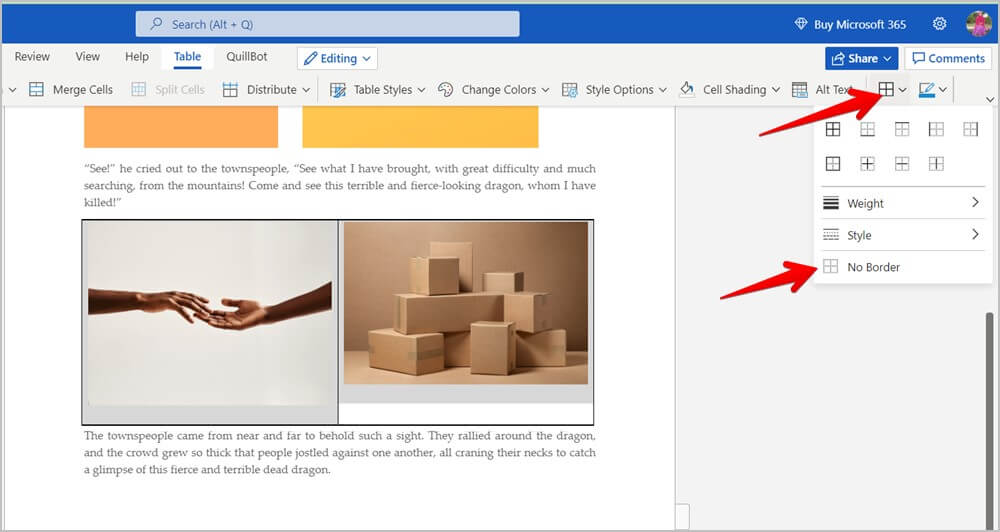 Microsoft-Word-Table-No-Border-Web-1000x532 4 طرق لوضع صورتين جنبًا إلى جنب في Word