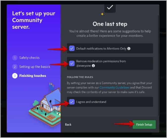 One-last-step-community-on-Discord-Server-675x557 كيفية إنشاء وإعداد واستخدام قناة المنتديات على Discord