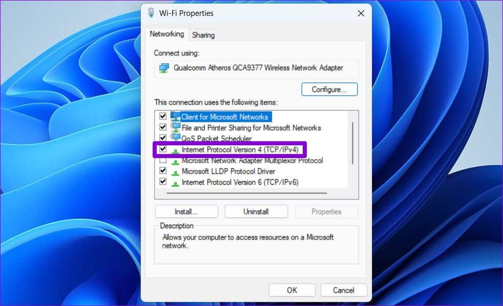 أفضل 8 إصلاحات لخطأ لا يحتوي Wi-Fi على تكوين IP صالح على Windows 11 - %categories