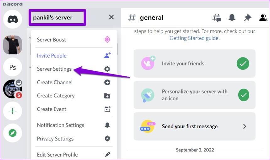 Open-Server-Settings-859x509 كيفية جعل شخص ما مسؤولًا أو مالكًا لخادم على Discord
