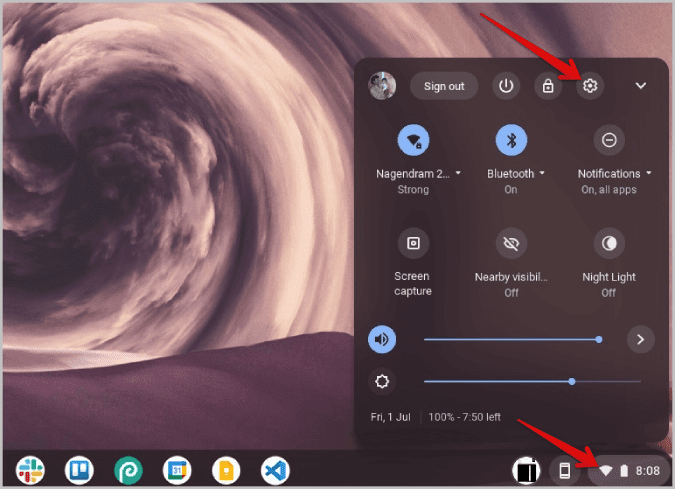 Opening-Chrome-OS-settings كيفية تعيين الخلفية وشاشة التوقف على Chromebook