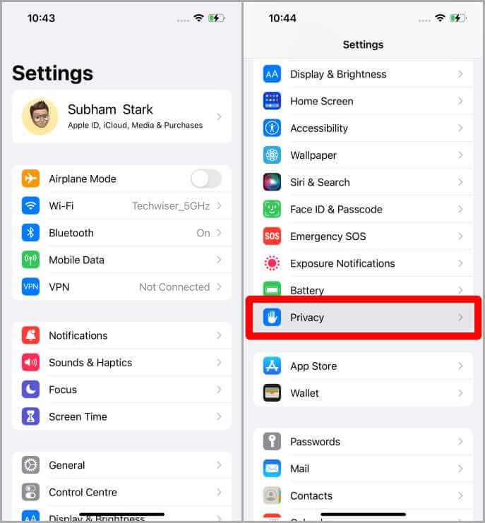 Opening-Privacy-Settings-687x741 كيفية تشغيل / إيقاف تشغيل السماح للتطبيقات بطلب التتبع على iOS