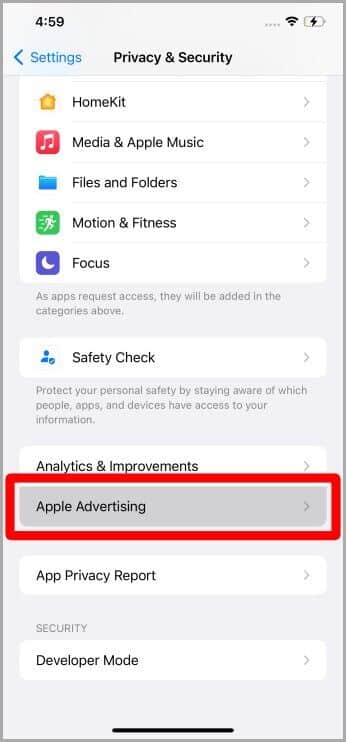 Privacy-Security-Settings-iPhone-2-346x742 كيفية إيقاف تشغيل الإعلانات المخصصة على iPhone
