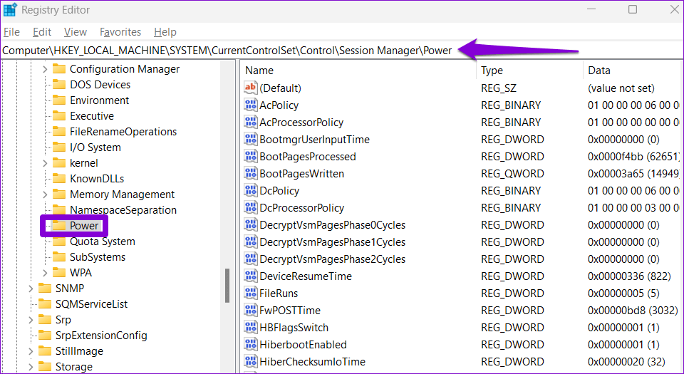 Registry-Editor-12 أفضل 4 طرق لتعطيل بدء التشغيل السريع على Windows 11