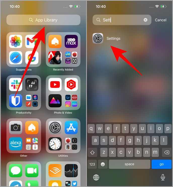 Searching-for-Settings-for-in-App-Library-687x741 كيفية تشغيل / إيقاف تشغيل السماح للتطبيقات بطلب التتبع على iOS