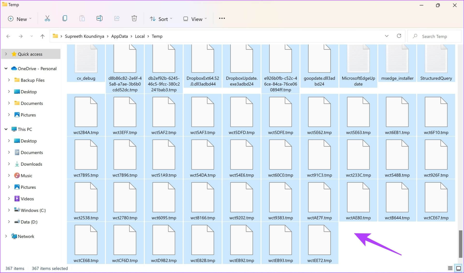 Select-All-Files-1920x1131 3 طرق لإزالة الملفات المتبقية بعد إلغاء تثبيت البرنامج على Windows