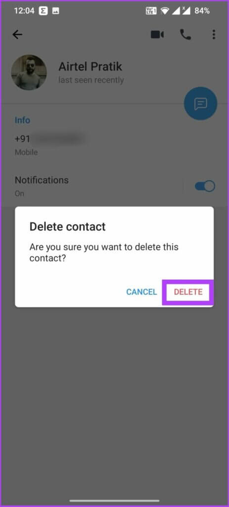 Select-Delete-on-the-prompt-shown-4-463x1024-1-463x1024 كيفية حذف جهات اتصال Telegram على iPhone أو Android أو الكمبيوتر الشخصي