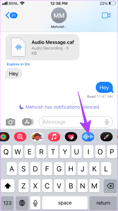 Select-audio-icon-in-iMessage-Dock-576x1024-1 كيفية إرسال رسالة صوتية على iPhone (تحديث iOS 16)