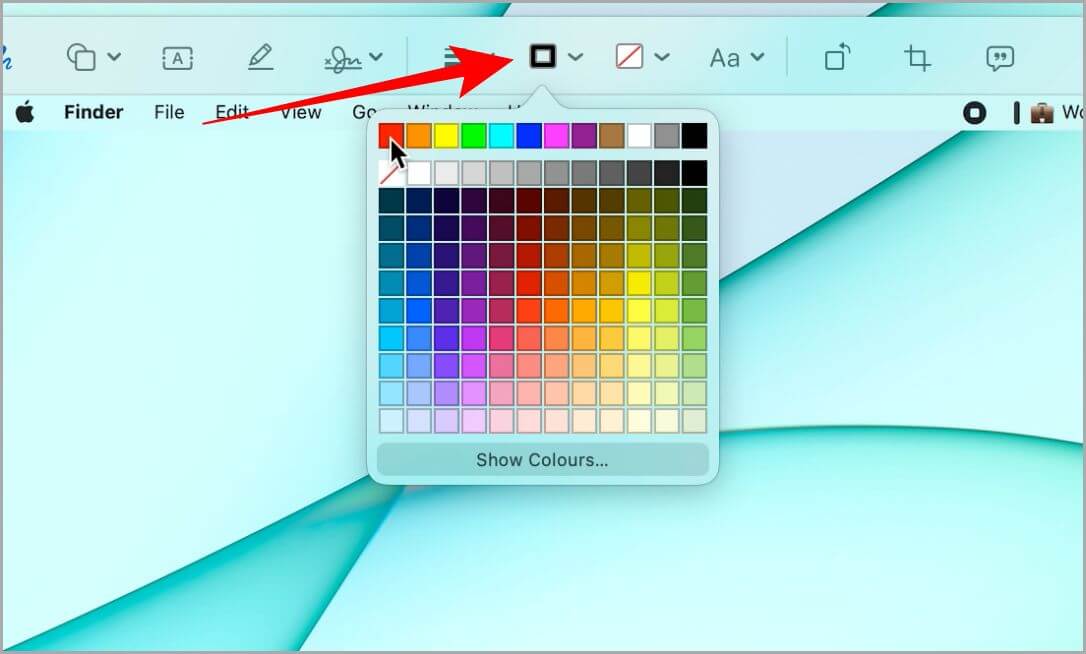 Selecting-a-Border-Color-in-Preview-Editor-on-Mac-1086x654 كيفية التقاط لقطة شاشة وإبرازها على نظام Mac
