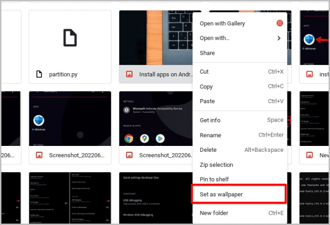 Set-as-wallpaper كيفية تعيين الخلفية وشاشة التوقف على Chromebook