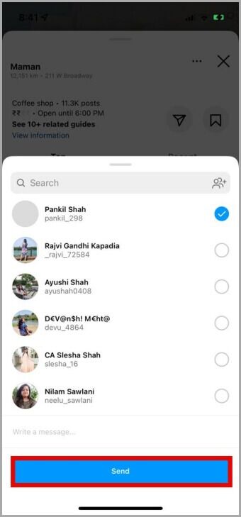 Share-Business-From-Instagram-Map-on-Mobile-340x729 كيفية استخدام ميزة الخريطة على Instagram