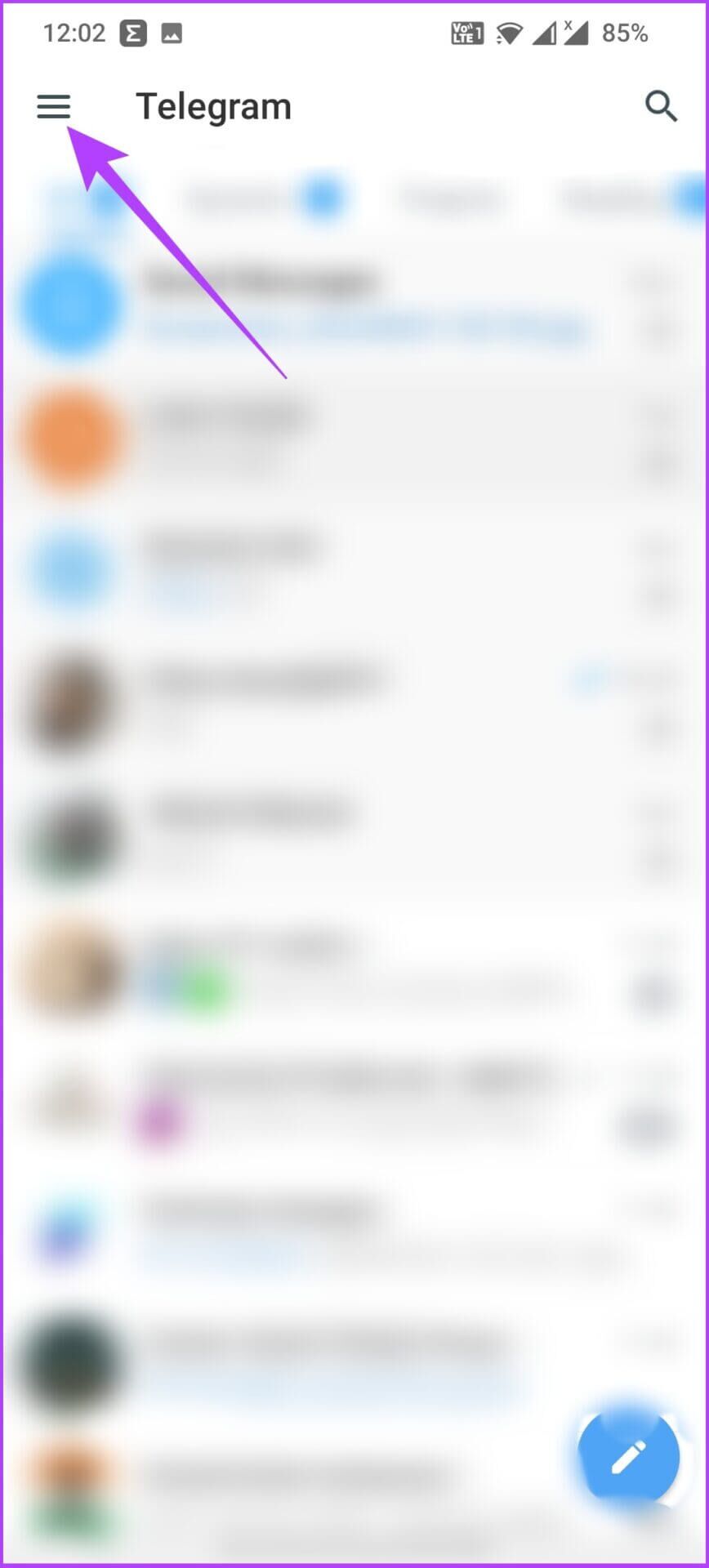 Tap-on-the-hamburger-menu-1-868x1920 كيفية حذف جهات اتصال Telegram على iPhone أو Android أو الكمبيوتر الشخصي