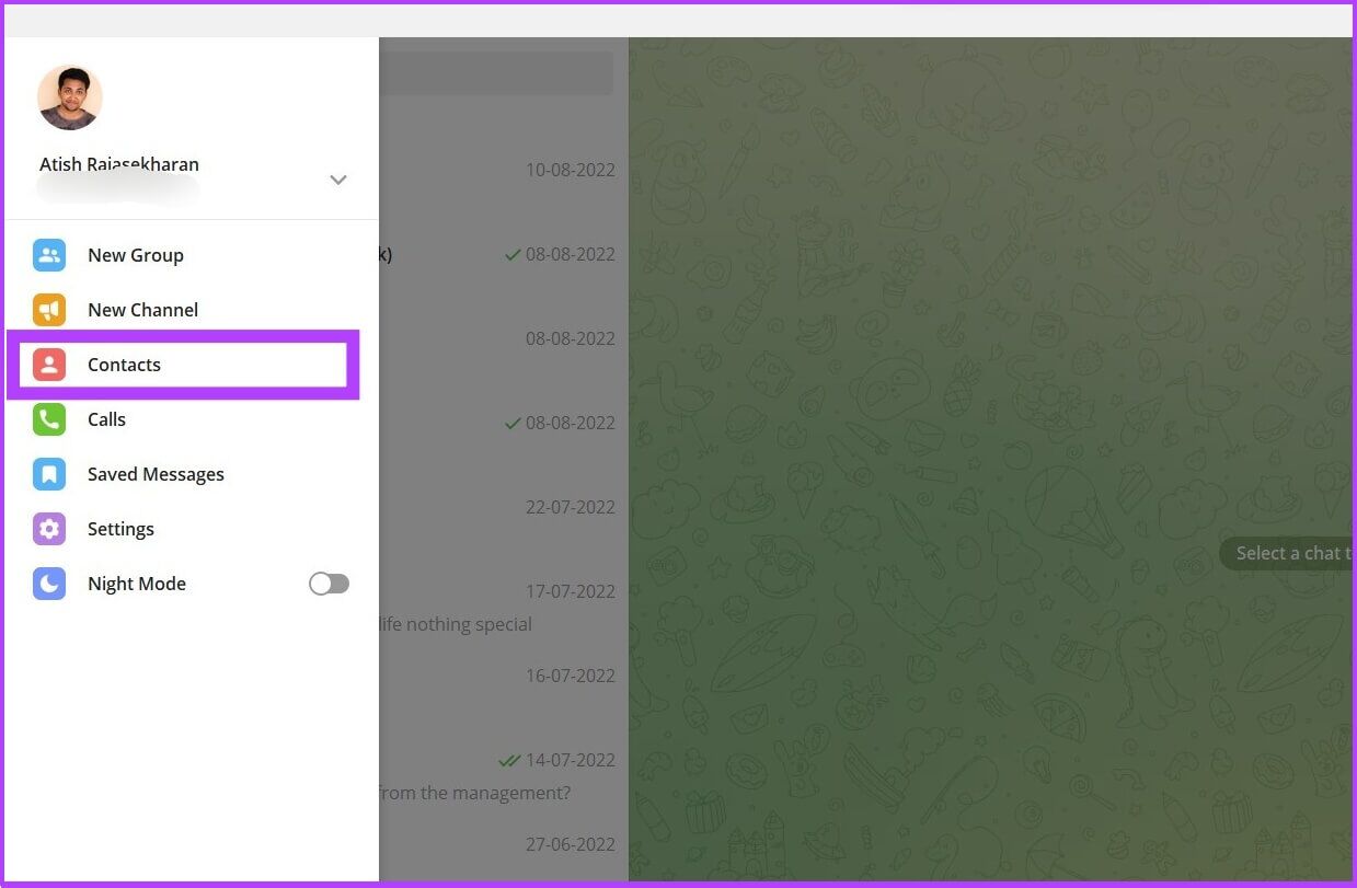 Telegram-Contacts-on-Windows-1-1239x811 كيفية حذف جهات اتصال Telegram على iPhone أو Android أو الكمبيوتر الشخصي