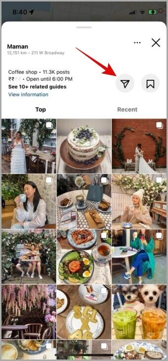 View-a-Business-Account-on-Instagram-Map-340x729 كيفية استخدام ميزة الخريطة على Instagram
