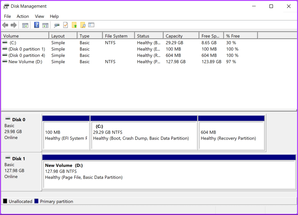 VirtualBox_Win-11-Clone_20_09_2022_12_09_33 كيفية إنشاء وتعديل أقسام القرص الصلب على Windows 11