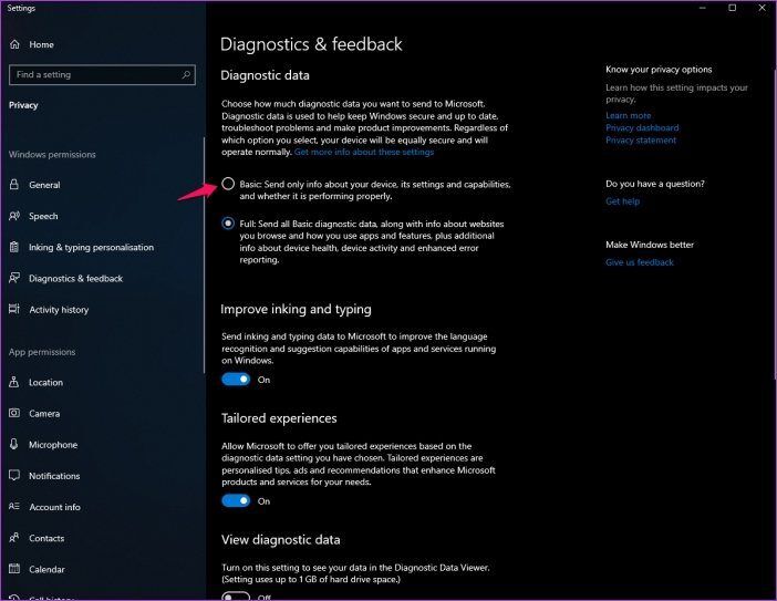 Windows-10-Privacy-Settings-11_4d470f76dc99e18ad75087b1b8410ea9-1-702x543 5 إعدادات خصوصية Windows 10 يجب تغييرها على الفور