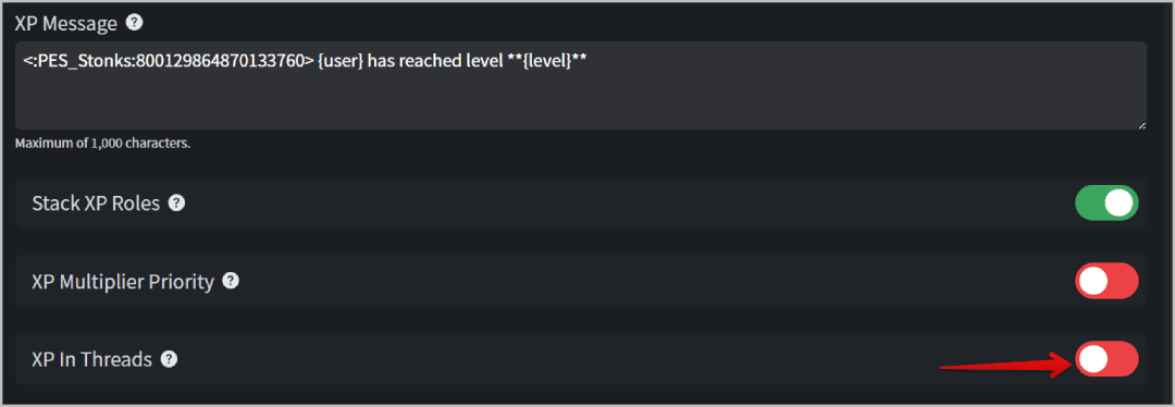 XP-in-threads بديل مجاني لبوت Discord لمستويات MEE6