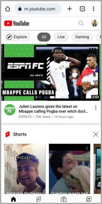 YouTube-on-Chrome-for-Android-339x675 أفضل 7 طرق لإصلاح تباطؤ تطبيق YouTube على Android و iPhone