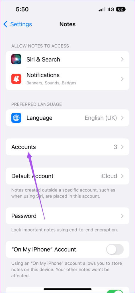 account-notes-settings-iphone-474x1024-1 أفضل 6 طرق لإصلاح عدم مزامنة Google Keep على iPhone