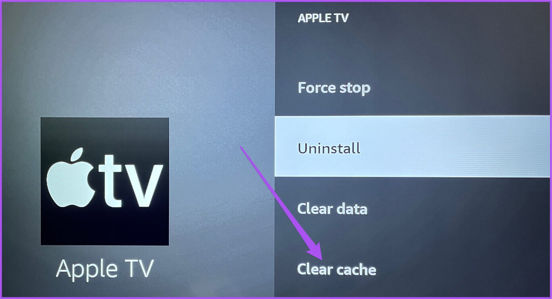 clear-cache-apple-tv-app-settings-fire-tv-stick-1920x1043 أفضل 7 طرق لإصلاح عدم عمل تطبيق Apple TV على Amazon Fire TV Stick