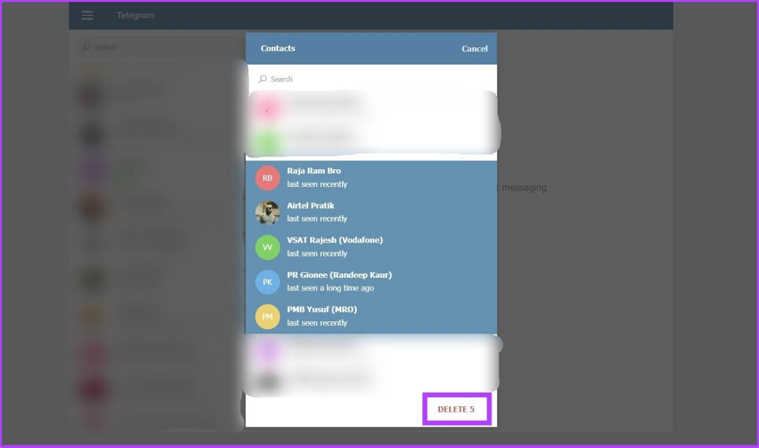 click-Delete-and-confirm-it-on-Telegram-Web-1536x908-1-1536x908 كيفية حذف جهات اتصال Telegram على iPhone أو Android أو الكمبيوتر الشخصي
