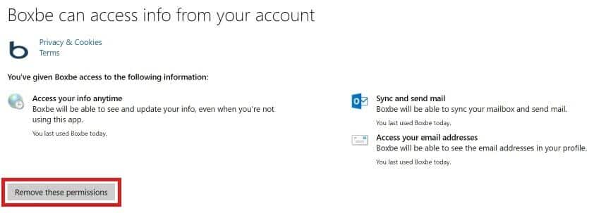 click-on-remove-these-permissions--842x303 كيفية إلغاء تثبيت Boxbe