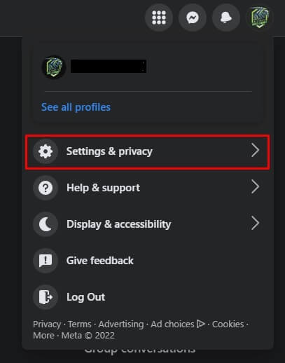 click-on-the-settings-and-privacy-option-under-th-407x518 كيف تقوم بإيقاف تشغيل البث المباشر على Facebook