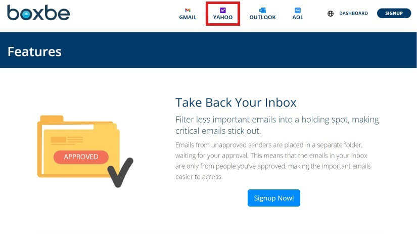 click-on-yahoo-from-the-top-options--825x499 كيفية إلغاء تثبيت Boxbe