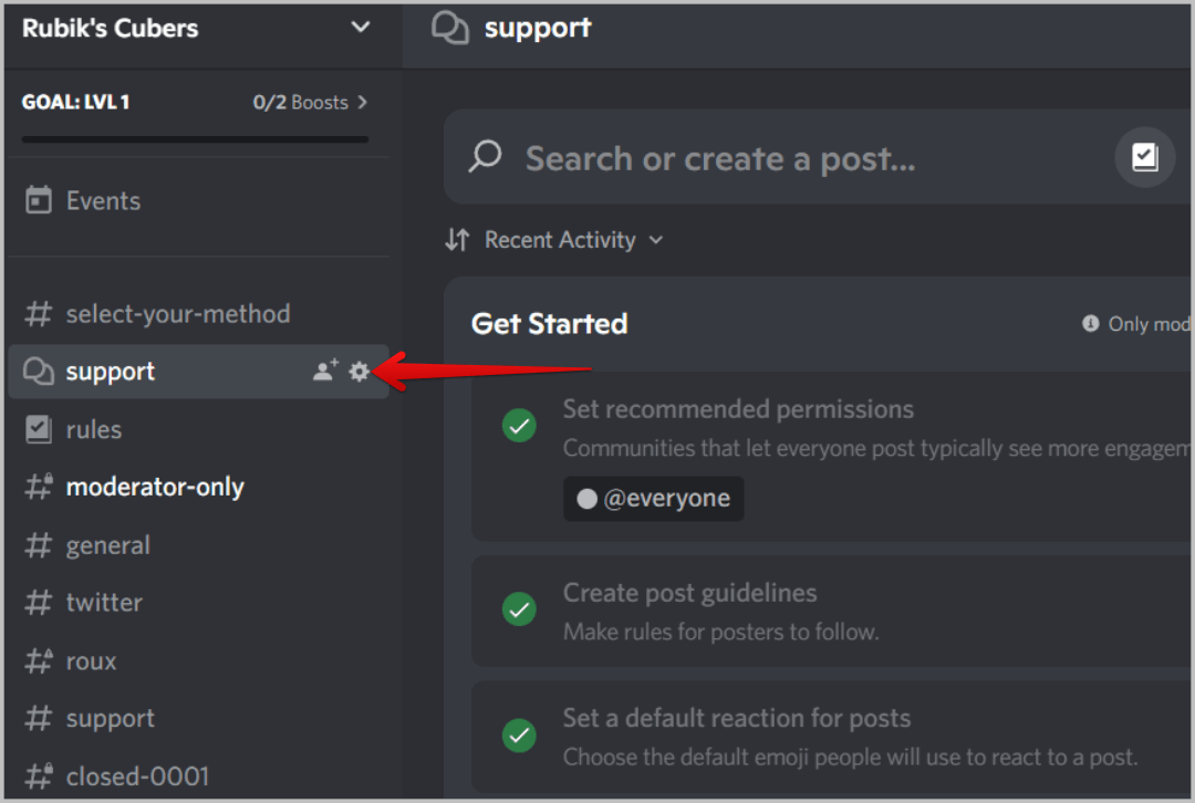 cog-icon-beside-the-forum-channel كيفية إنشاء وإعداد واستخدام قناة المنتديات على Discord