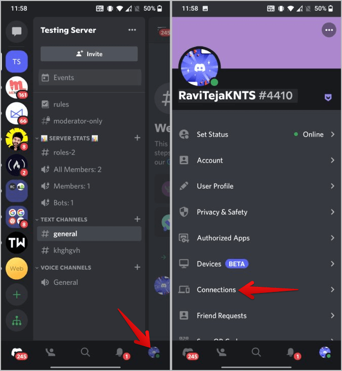 connections-on-Discord-mobile كيفية الاتصال واستخدام Discord مع Xbox