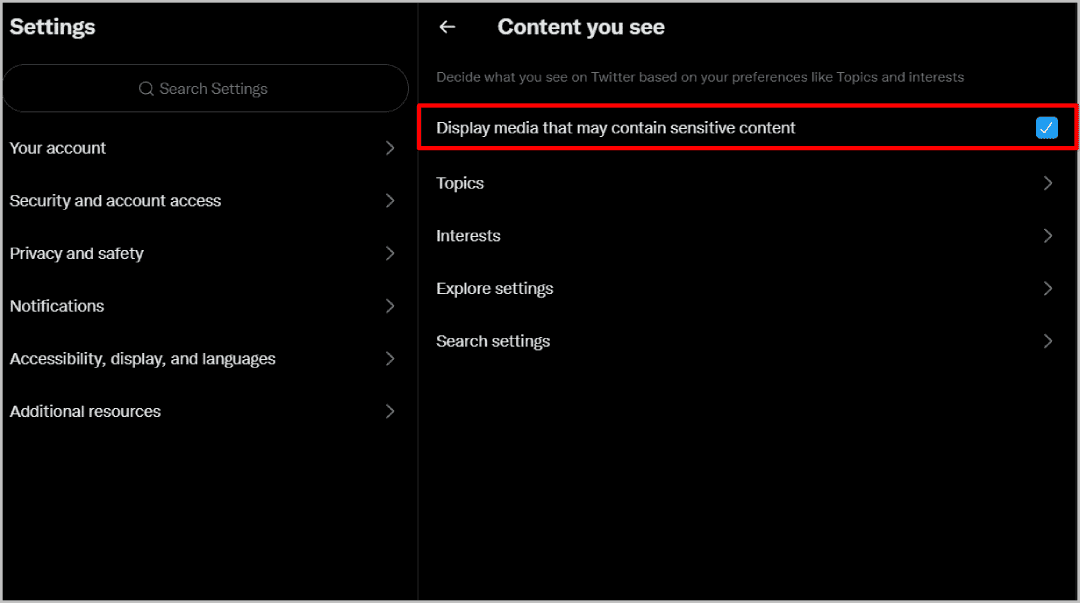 contain-sensitive-content كيفية عرض ونشر وتصفية المحتوى الحساس على تويتر