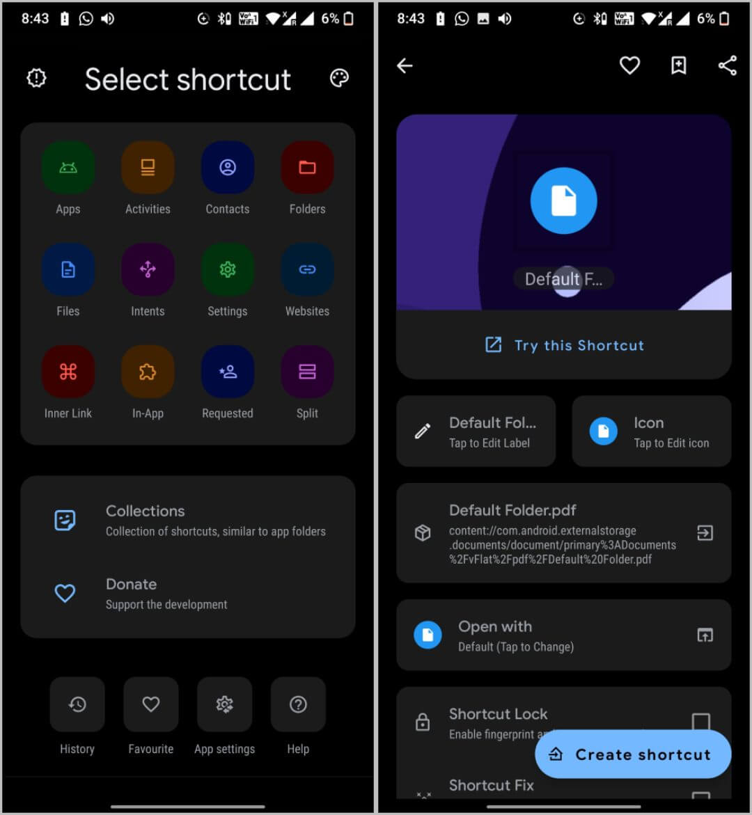 create-shortcut-1080x1171 كيفية إضافة اختصار ملف / مجلد إلى شاشة Android الرئيسية