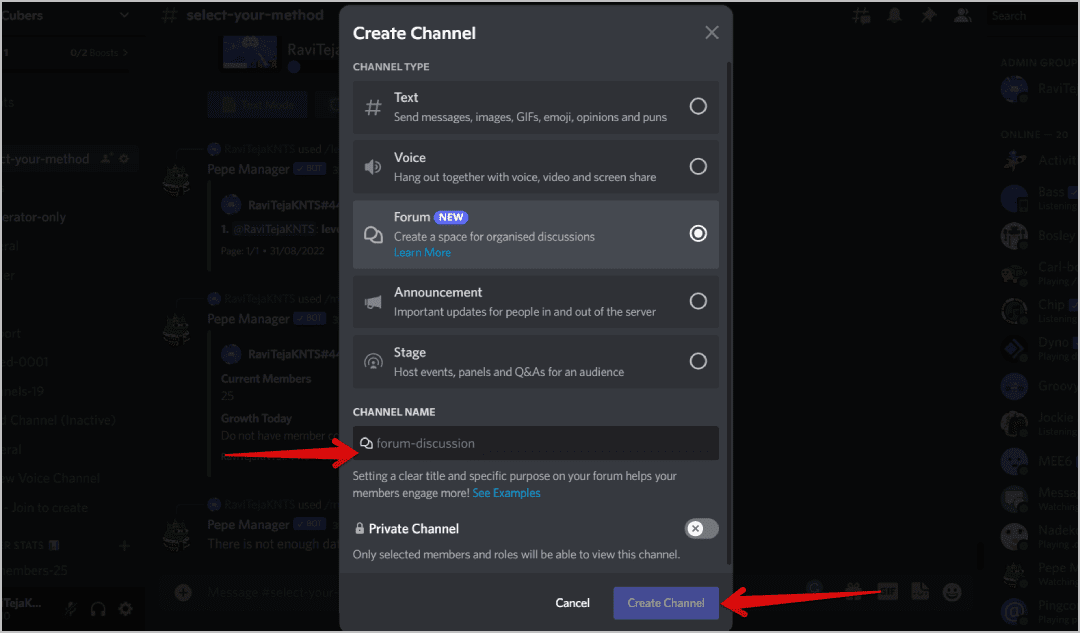 creating-a-forum-channel-on-Discord كيفية إنشاء وإعداد واستخدام قناة المنتديات على Discord