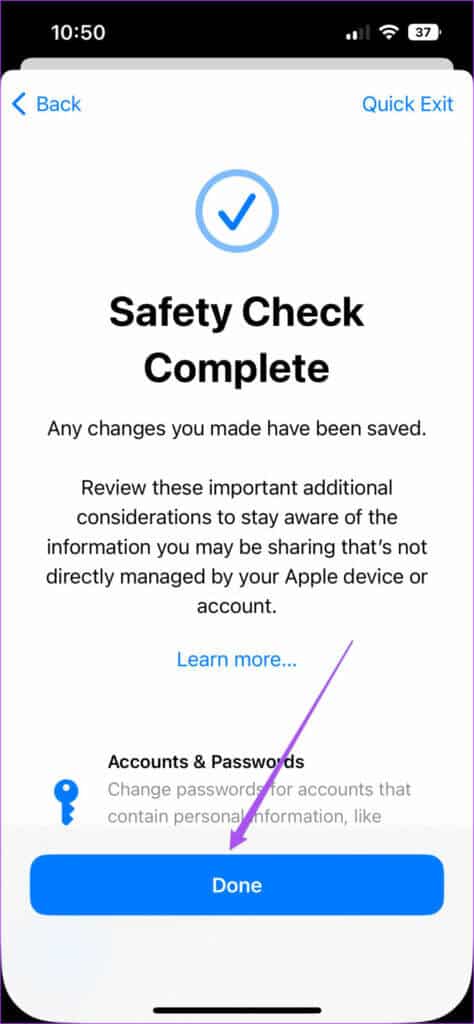 done-safety-check-iphone-474x1024-1-474x1024 كيفية استخدام فحص الأمان على iPhone