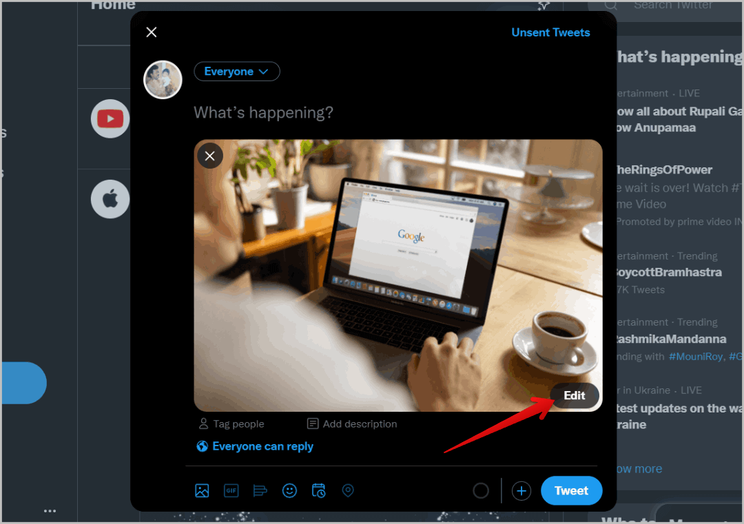 edit-button-on-Twitter-tweet-image كيفية عرض ونشر وتصفية المحتوى الحساس على تويتر