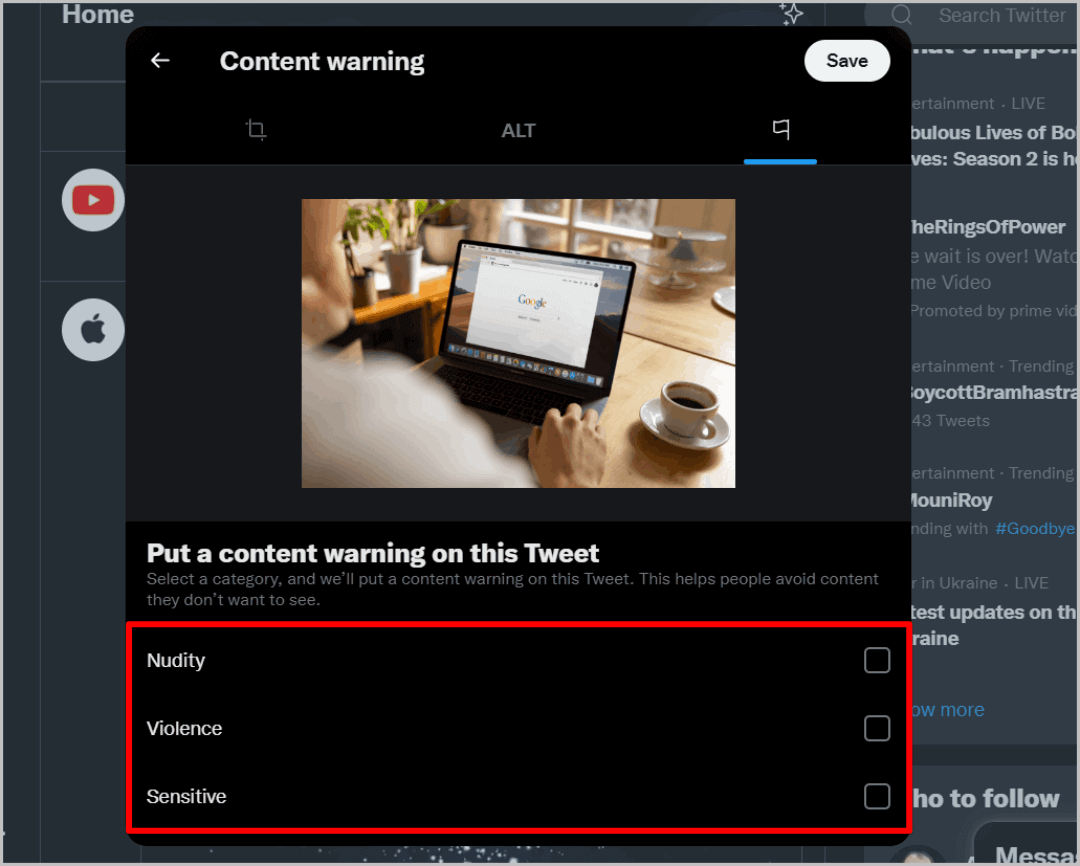 flaging-tweet-as-sensitive كيفية عرض ونشر وتصفية المحتوى الحساس على تويتر