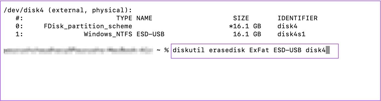 format-usb-using-terminal-on-mac-1324x354 أفضل طريقتين لتهيئة وفورمات محرك أقراص USB على جهاز Mac