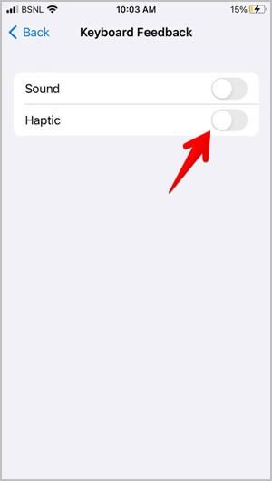 iPhone-Keyboard-feedback-Enable-300x531 6 طرق لإصلاح عدم عمل الاستجابة اللمسية على لوحة مفاتيح iOS 16 على iPhone