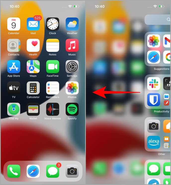 iPhone-Springboard-opening-App-Library-687x741 كيفية تشغيل / إيقاف تشغيل السماح للتطبيقات بطلب التتبع على iOS